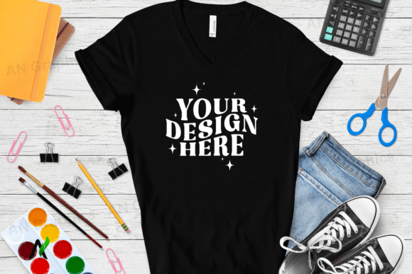 Bella Canvas 3005 V-Neck Mockup - 020