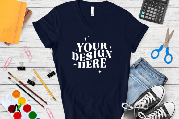 Bella Canvas 3005 V-Neck Mockup - 029: A Professional Tool for T-Shirt Designers