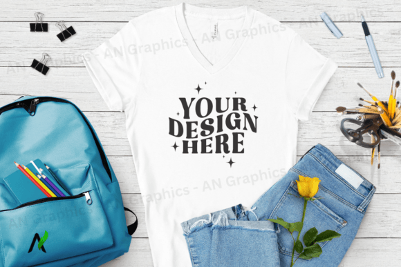Bella Canvas 3005 V-Neck Mockup