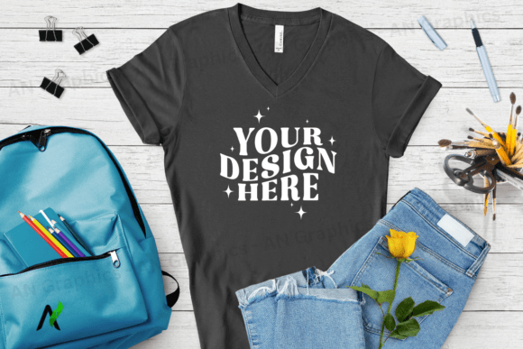 Bella Canvas 3005 V-Neck Mockup