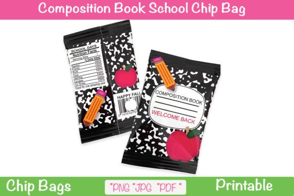 Composition Notebook Printable Chip Bag
