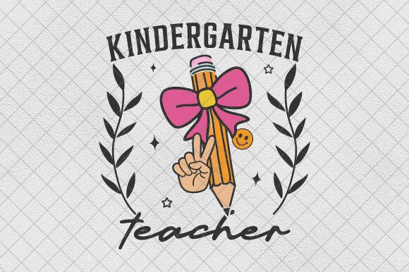 Coquette Kindergarten Teacher Pencil Bow: A Trendy Design for Educators and Creators