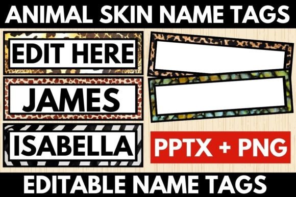 Editable Animal Skin Name Tags - Label: A Practical Solution for Customization and Creativity