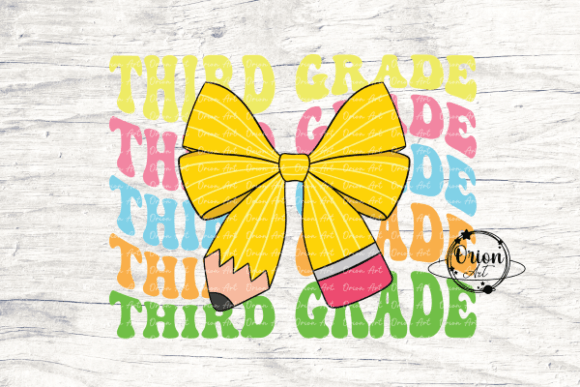 Third Grade Pencil Bow PNG